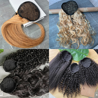 Extensions de cheveux naturels en queue de cheval avec clip, 100 grammes, couleur naturelle, pour femmes