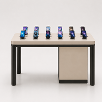 Vitrine d'affichage pour téléphones portables avec éclairage LED, présentoir publicitaire pour téléphones, présentoir écologique personnalisable pour magasins de détail