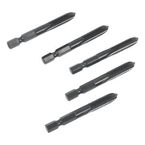 Machos de Roscar Neumáticos de Acero de Alta Velocidad con Vástago Hexagonal y Ranura Recta M3-M12, Machos para Destornillador Neumático, Machos de Máquina Negros para - Product Image 3