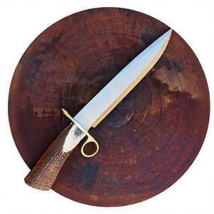 Cuchillos de Acero de Damasco Hechos a Mano con Mango de Cuerno de Ciervo, Cuchillo de Camping OEM, Cuchillos de Punta Caída de Grado Industrial en Venta - Product Image 4