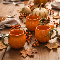 Mug en céramique en forme de citrouille pour Halloween, tasse originale en céramique pour café, thé, eau, pour le bureau, la maison, usage quotidien