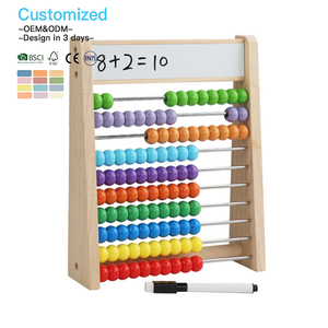 EDULAND OEM ODM Jouets éducatifs Montessori pour enfants, boulier en bois pour l'apprentissage des mathématiques, support de calcul, boulier à billes - Product Image 1