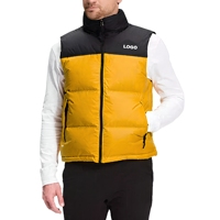 Gilet matelassé homme color block, col montant, sans manches, en duvet, fermeture éclair, pour l'hiver