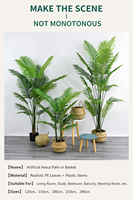 Décoration végétale bionique de grande taille de style nordique pour salon : Faux palmier Areca, palmier du voyageur, arbre artificiel, verdure simulée