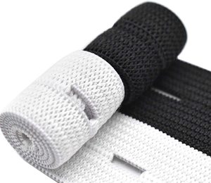 Carrete elástico de punto negro con <span class=keywords><strong>ojal</strong></span>, banda de costura para manualidades DIY/ropa/cintura/pantalones de babero, venta al por mayor - Product Image 4