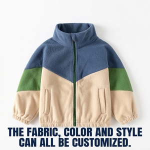 Vêtements pour enfants OEM, nouvelle <span class=keywords><strong>veste</strong></span> en polaire pour l'automne, <span class=keywords><strong>veste</strong></span> décontractée pour garçons, <span class=keywords><strong>veste</strong></span> à col montant avec couleurs assorties - Product Image 1