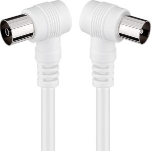 Cable de TV de 1,5 m, ángulo recto, blanco, ideal para conexiones en espacios reducidos y optimización del espacio en instalaciones. - Product Image 1