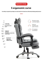 Chaise de bureau ergonomique moderne en tissu pliable - Inclinable, pivotante, réglable en hauteur et à dossier haut, idéale pour les longues heures