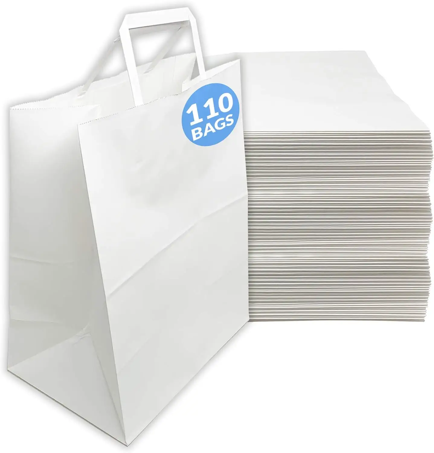 New arrival shopping gift bag food take out bag brown/white kraft paper flat handles customized logo