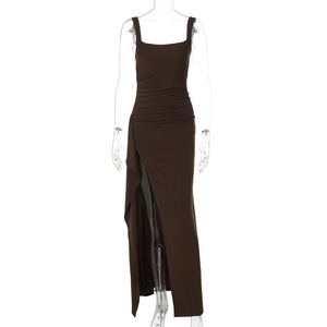 Vestido de Festa Maxi Elegante com Logo Personalizado para Mulheres, Vestido Longo Sexy com Costas Descobertas e Fenda Alta para Aniversário - Product Image 2