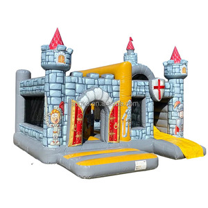 Château plein d'entrain de qualité commerciale de videur <span class=keywords><strong>gonflable</strong></span> Offre Spéciale médiéval de chevalier Hupfburg pour l'équipement de location de partie - Product Image 1