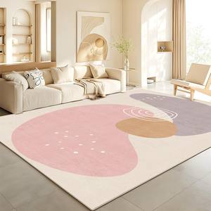 Tapis Moderne Abstrait Rectangulaire Antidérapant Tons Chauds pour Salon et Chambre, Épais en Fausse Fourrure Cachemire, Nettoyage Facile, Style 2025 - Product Image 3