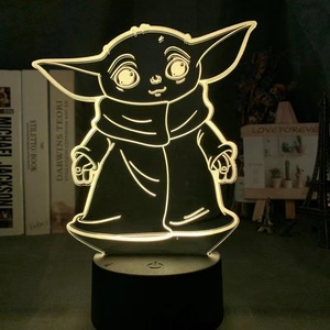 Đèn Ngủ 3d <span class=keywords><strong>Yoda</strong></span> Em Bé Stars Wars Đèn Bàn Usb 7 Màu Đèn Acrylic - Product Image 3