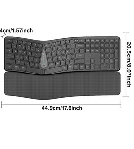 Combo de Teclado y Ratón Inalámbrico Ergonómico JOMAA 2.4G USB de Escritorio, Tamaño Completo con Reposamuñecas, Teclado Recargable Multidispositivo - Product Image 3