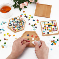 Carreaux de mosaïque Kits d'artisanat pour mosaïque de couleurs mélangées avec du bois pour adultes Cadeaux de décoration pour la maison faits à la main