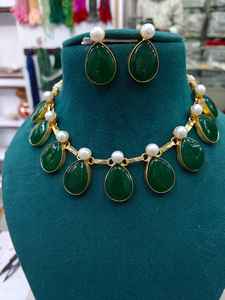 <b>Gold</b> Plated premium Choker Necklace <b>set</b> with Earrings Fashion <b>Jewelry</b> for Wedding Wear Handmade Bulk Product - Product Image 3