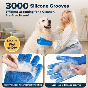 Guantes de Silicona Reutilizables <span class=keywords><strong>para</strong></span> <span class=keywords><strong>el</strong></span> Cuidado de Mascotas, 3000 Ranuras, <span class=keywords><strong>para</strong></span> Eliminar <span class=keywords><strong>el</strong></span> Pelo Húmedo o Seco, Guante de Masaje Suave, Herramienta <span class=keywords><strong>para</strong></span> Eliminar <span class=keywords><strong>el</strong></span> Pelo Suelto de <span class=keywords><strong>Perros</strong></span> y Gatos, <span class=keywords><strong>para</strong></span> Baño - Product Image 3