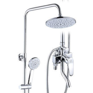 Juego de grifería de ducha expuesta con cabezal de ducha tipo lluvia y rociador de mano para baños - Product Image 1