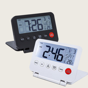 Portable Folding Desktop Electronic Alarm <b>Clock</b> With Temperature Display For Travel And Gift Use - Product Image 1