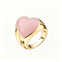 Bague de marque de qualité supérieure, bijoux de mode, avec motif ours, pierre naturelle rose, thème Amour, inspirée de l'Espagne. Catalogue Bear.
