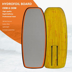Lightweight 106cm Carbon Fiber Hydrofoil Surfboard Wood Grain Non-Motorized Board for Ocean Water <b>Surfing</b> Includes Bag 106 Carbo - Product Image 1
