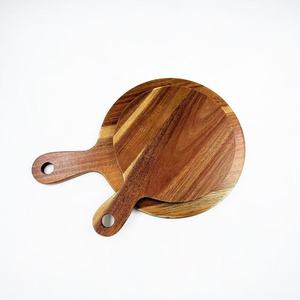 Ensemble de planches à pizza en bois d'acacia 29x20cm 36x25cm avec incrustation en pierre pour servir et faire du barbecue - Product Image 2