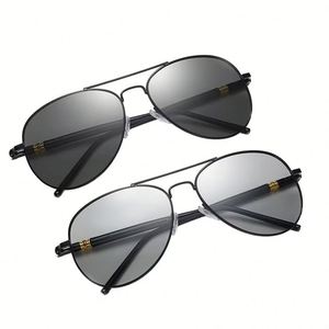 Lunettes de soleil polarisées caméléon de style aviateur, anti-éblouissement UV400, photochromiques pour la conduite, pour hommes et femmes, vente en gros - Product Image 1