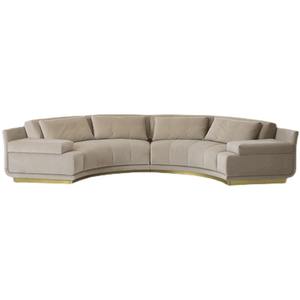 أريكة منحنية حديثة أريكة ملكية زرقاء مقطعية بيضاوية الشكل تصميم - Product Image 2