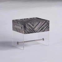 Meuble de rangement acrylique moderne de luxe Art intérieur table de chevet multicolore chevet Simple salon acrylique chambre Table d'appoint