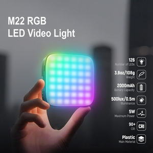 Luz <span class=keywords><strong>de</strong></span> Relleno Magnética RGB Portátil CRI>90, Iluminación <span class=keywords><strong>de</strong></span> Video <span class=keywords><strong>de</strong></span> Bolsillo a Todo Color para Fotografía y Grabación <span class=keywords><strong>de</strong></span> Videos en Vivo para TikTok - Product Image 2