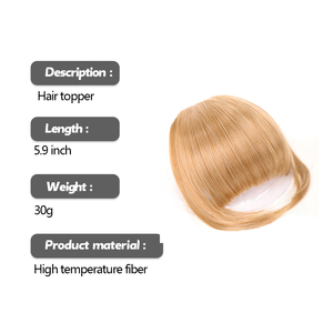 Gran oferta, extensión <span class=keywords><strong>de</strong></span> cabello falso Natural, postizo con flecos, Frente, corto, recto, grueso, sintético, Clip francés, flequillo para el cabello - Product Image 2