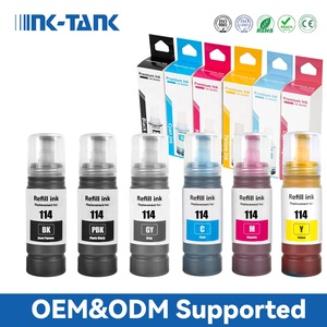 INK-TANK 114 <span class=keywords><strong>Inchiostro</strong></span> di <span class=keywords><strong>Ricarica</strong></span> Compatibile Premium a Base d'Acqua in Bottiglia per Stampanti Epson EcoTank ET-8500 ET-8550 - Product Image 1