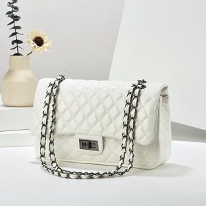 Women's Diamond Stitched Chain Shoulder Bag Black Horizontal <b>Square</b> Fashion Crossbody Bag Everyday Use Fall 2024 - Product Image 2