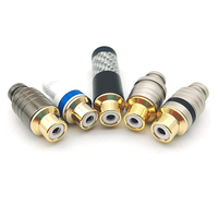 Conector de cable hembra RCA tipo soldadura de Latón chapado en oro de alta calidad para Audio Video