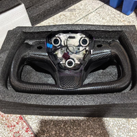 Volant de course personnalisé en cuir sport multicolores et fibre de carbone pour Tesla Model 3 Model Y
