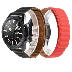 Bracelet magnétique en silicone 20mm 22mm pour Samsung Galaxy Watch Band 40mm 44mm Galaxy Watch 6 43mm 47mm pour Amazfit Bip GTR Strap