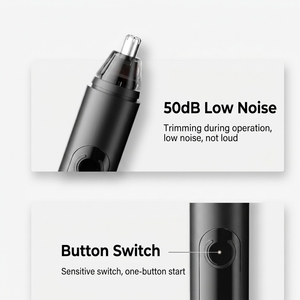 Mini-<span class=keywords><strong>tondeuse</strong></span> électrique portable noire à faible bruit, rechargeable par USB, pour l'épilation des <span class=keywords><strong>oreilles</strong></span> <span class=keywords><strong>et</strong></span> du <span class=keywords><strong>nez</strong></span>, vente en gros sur mesure - Product Image 4