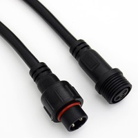 Câble Connecteur Étanche M16 3 Broches Mâle-Femelle, Rallonge Étanche, Câble de Branchement LED, Connecteur Circulaire Étanche pour l'Aviation