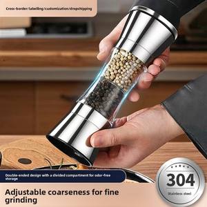 Venta al por mayor: Nuevo dispensador manual multifuncional 2 en 1 de acero inoxidable 304 de doble cabezal para pimienta negra de grado alimenticio - Product Image 2