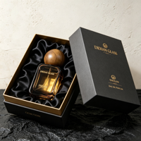 Flacon de parfum vintage en verre brun plat et rond, avec logo personnalisé estampé or, flacon vide pour parfum, conteneur de parfum, OEM ODM