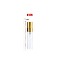Mini vaporisateur de parfum en verre 3ml 5ml 10ml, design demi-capuchon anodisé, tube transparent, flacon de voyage rechargeable