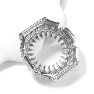 Buss Down GA2100 Lunette de montre en <span class=keywords><strong>métal</strong></span> faite à la main, en argent sterling 925, sertie de diamants Moissanite VVS, avec griffes de fixation pour boîtier de montre antichoc - Product Image 2