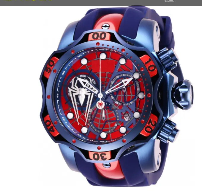 New fashion limited edition large dial men's watch Superhero series spider clown watch