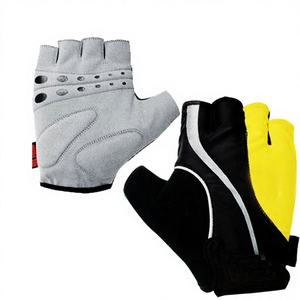 Gants de cyclisme mi-doigts style vintage avec paume rembourrée antidérapante en cuir/néoprène/élastique pour l'hiver – Fabriqués au Pakistan - Product Image 1