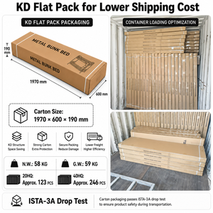 <span class=keywords><strong>Lit</strong></span> <span class=keywords><strong>superposé</strong></span> en acier robuste et moderne, gain de place, à double niveau, avec escalier de rangement, adapté aux dortoirs pour adultes - Product Image 2