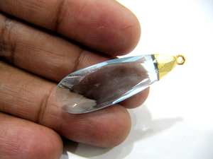 Colgante de Plata de Ley con Baño de Oro, con Cuarzo Hidrotermal en Forma de Pera, con Conectores, Elige Tu Color - Product Image 6