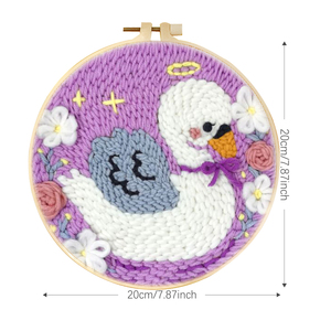 Kit de démarrage pour broderie Punch Needle, kit d'artisanat DIY pour débutants et adultes, kit de broderie Punch Needle Swan, cadeau d'artisanat DIY - Product Image 5