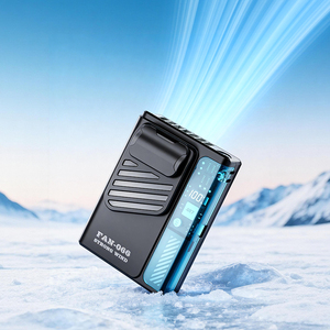 Ventilador de Cintura Portátil Plegable de Alta Velocidad USB 4000mAh Recargable con Pantalla LED, 5 Velocidades, Refrigeración para Viajes al Aire Libre - Product Image 3