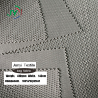 Tissu en maille hexagonale 100 % polyester 410 GSM, tricoté chaîne, résistant à la déchirure, pour sacs et bagages