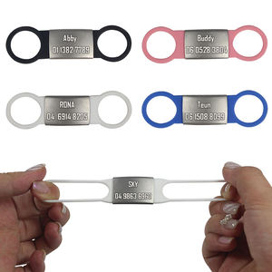 Hautement recommandé en acier inoxydable Silence chien nom étiquette personnalisé gravé nom Silicone chien de compagnie pour chiot chat chien - Product Image 4
